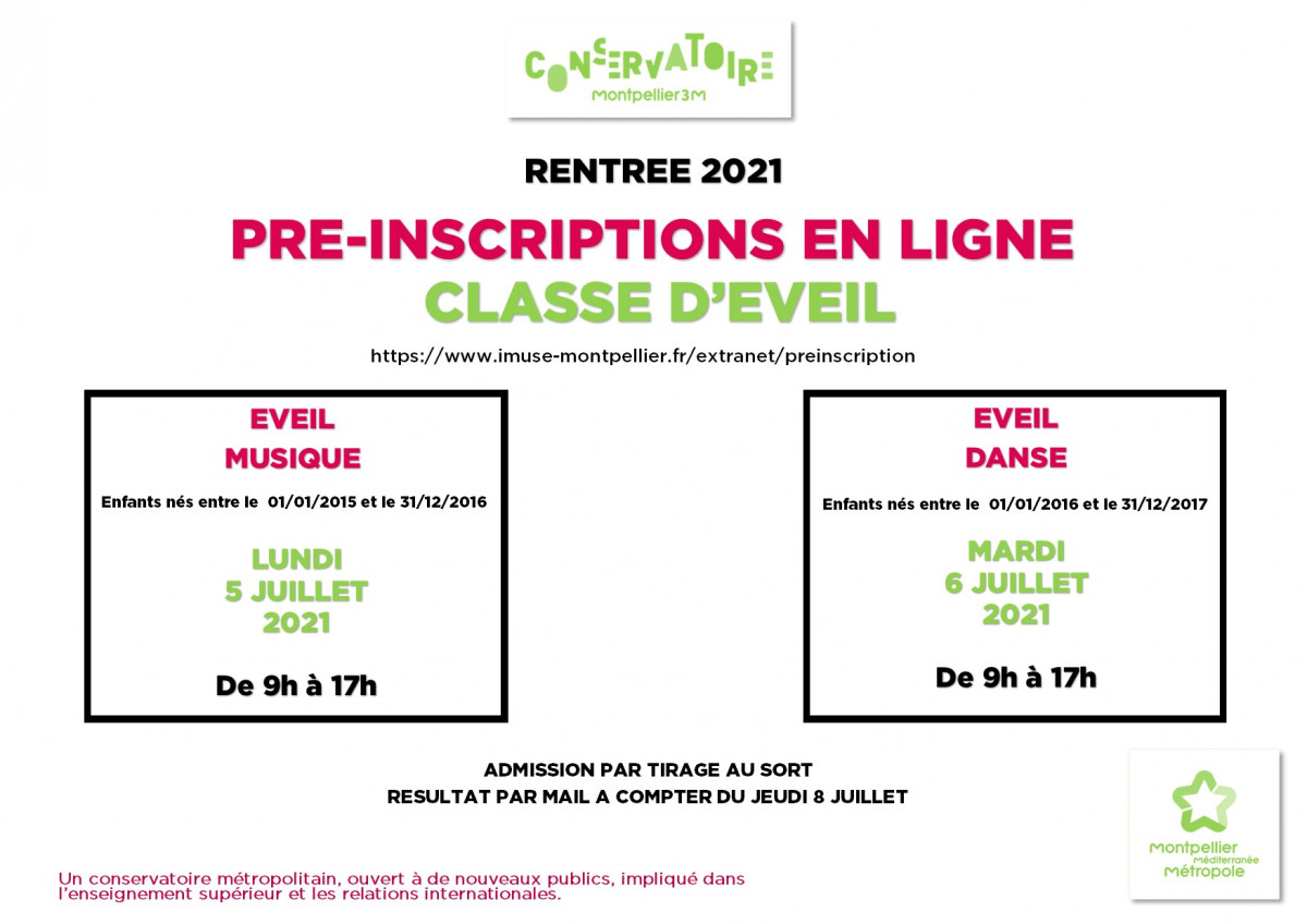 1ère inscription | Conservatoire de Montpellier